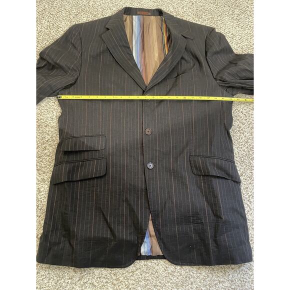 Etro Milano Men Blue Pinstripe Wool Blend Sport Coat Blazer Jacket US 44L EU 54L - Picture 16 of 16
